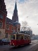 A bytomi 38-as villamos Konstal N sorozatú, 954 pályaszámú kocsija a Piekarskán, Bytom Kościół św. Trójcy végállomásnál