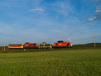 Locomotive train with M47 2023, M32,2040, M44 509 and Bzmot 340 between Őrhalom and Balassagyarmat