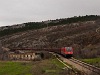 The ŠZ 541 004 seen hauling a freight train between Črnotiče and Hrastovlje