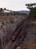 An ŠZ 541 is seen banking a freight train between Črnotiče and Prešnica