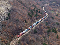 A freight with a a class 541 and a 363 as banker between Hrastovlje and Črnotiče