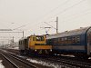 A track maintenance vehicle is seen meeting an InterCity at Debrecen