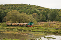 The Csmdri Erdei Vast C50 405 seen hauling a narrow-gauge freight train between Meretai elgazs and Bnokszentgyrgyi elgazs