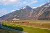 Az RhB Ge 6/6<sup>II</sup> 701 Bever és Samedan között egy tehervonatot húzva az Oberengadinban