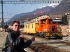 Kroly is posing with the small Tmf 2/2 86 tractor at Samedan station