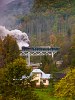 The MV TIVc 4296 rack locomotive seen between Gmrvg (Tisovec-Bnovo) and Fenyves (Zbojsk) stations on the viaduct