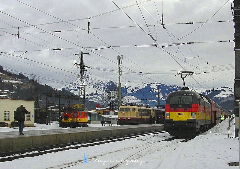 The BB 1116 036-3 Deutschland-Lok, the DB 103 245-7 and the X534.54 at Kirchberg in Tirol station photo
