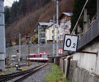 A railcar set arriving at Zell am See