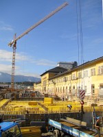 The raconstruction works at Salzburg main station, the starting point of the Giselabahn