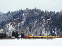 The BB 1144 243-3 with a freight train at the Giselabahn between Wrgl-Bruckhausel and Hopfgarten