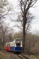 The ABamot 2 historic diesel railcar between Csillebérc and Virágvölgy