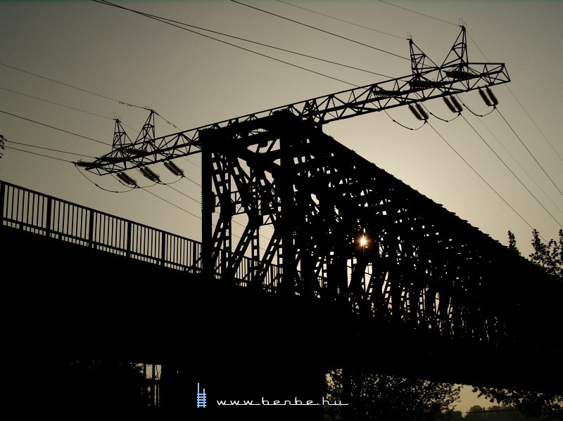 The characteristic 120 kV power line on the old bridge photo