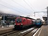 Az BB/S-Bahn Steiermark 4024 120-0 plyaszm Talent motorvonata s az BB 1116 179 Schladmingban