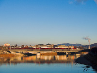 An <span id='railjet'>BB railjet</span> seen at the Salzach bridge at Salzburg