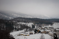 Szemlyvonat Fužine s Vrata kztt a viadukton