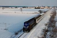 The HŽ PP 2 044 011 seen between Bregi and Koprivinca