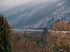 A ŽSSK class 812 railcar on the Selmecbnya  (Bansk Štiavnica, Slovakia) to Garamberzence (Hronsk Dbrava, Slovakia) railway's high above the valley section between Bansk Bela and the closed down Kozelnk stops on the bigger viadukt