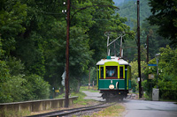 The Hllentalbahn TW 1 seen between Haaberg and Reichenau after an afternoon shower