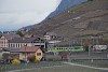 An Aigle-Leysin train is seen departing Depot AL with the line of the ASD visible in the foreground
