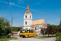 The ÉMKK Ikarus 260.43 CCJ-148 seen at Égérszög, near the Lutheran church