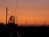 A Nagyút-Visonta vasútvonal a napnyugtában