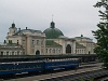 A passenger train seen at Ivano-Frankivsk railway station (Ukraine)