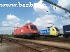 The ES64 U2-063 and 1116 007-4 at Tatabnya station