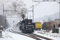 A ČSD 555 129 pályaszámú gőzmozdonyának a 926 129 pályaszámú szerkocsija Jablonné nad Orlicí állomáson