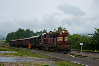 A ČD Cargo 742 106-8 pályaszámú Kocúr a tolatós tehervonattal Králíky állomáson