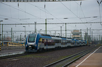 Románia számára gyártott PESA motorvonat Szolnok állomáson