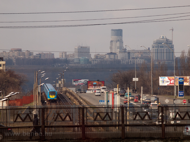 81-540.3K metro at the surface section of the Kiiv metro near Darnytsia station photo