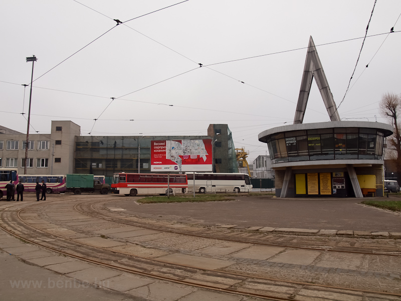 Tram and bus terminus at Lviv railway station photo