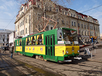 A Tatra T6B5 tram serving as a caf at Kyiv