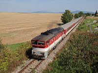 The ŽSSK 750 182-8 seen between Jelšovce and Zbehy