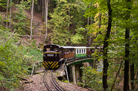 The LEV D02 510 seen between Puskaporos and Lillafred on the Grbe-hd (Curved Bridge)