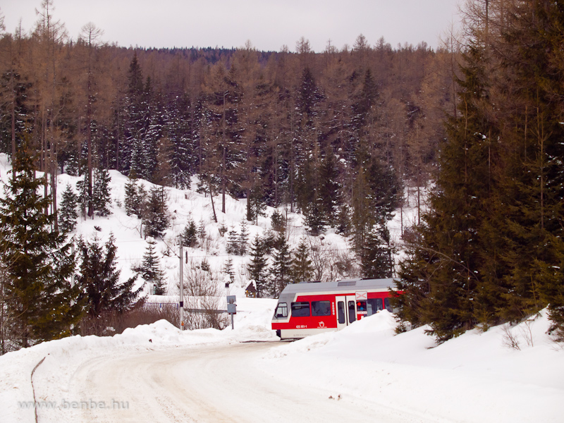 A ZSSK 425 951-1 plyaszm Stadler/ZOS GTW 2/6-osa a Magas-Ttrban, Felsőhgi kzelben (Vysn Hgy, Szlovkia) fot