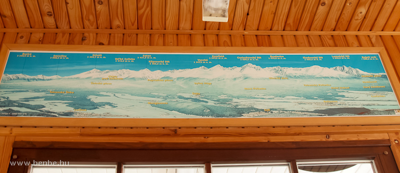 Peaks of the High Tatras on a map in one of the bars at Stary Smokovec photo
