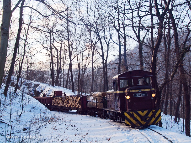 The D02-508 with a freight train between Puskaporos and Paprgyr photo