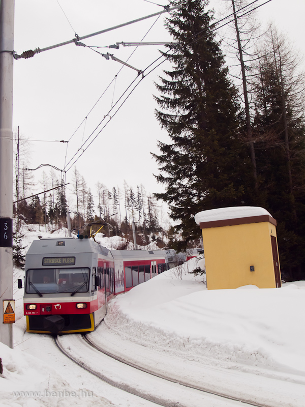 A ZSSK 425 953-7 plyaszm, GTW 2/6-os tpus motorvonata csatolva a Ttrai Villamoson Felsőhgi (Vysn Hgy) s Poprdi-t (Popradske Pleso) kztt fot