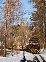 The LEV D02-508 hauling a freight train in the Lillafred triangle