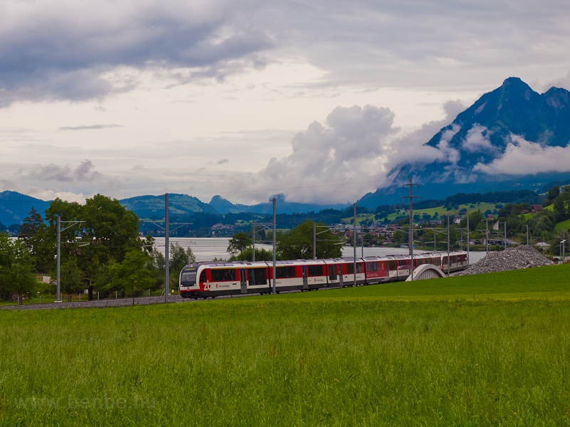 An unidentified Zentralbahn ABReh 150  seen between Ewil Maxon and Giswil photo