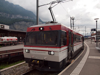 The Meiringen-Innertkirchen-Bahn Be 4/4 8 seen at Meiringen