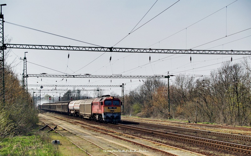 They sent the local shunter M62 165 from Szkesfehrvr to Budapest with a freight train. I caught it at Martonvsr. photo