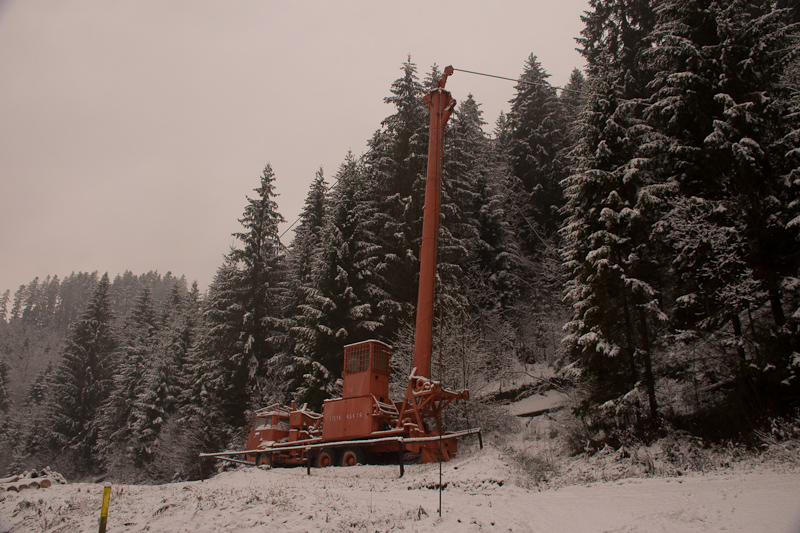 The station of a lumber hauling temporary cable line at Vydrovo Skanzen photo