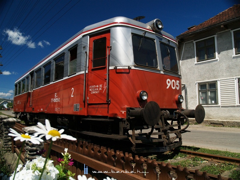 CFR Calatori’s Malaxa railcar no. 905 at a street in Vatra Moldovitei photo