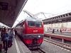 The RŽD EP2K 214 seen at St Petersburg Moscow railway station
