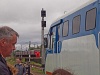 The RŽD ER2T 7163 seen between Platforma 19 km and Platforma 21 km near Tsarskoye Selo