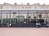 A steam locomotive seen at the St Petersburg Finlandysky railway station