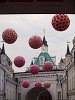 Flowerspheres above the streets of Moscow