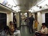 Inside a 81-740 metro train in Moscow